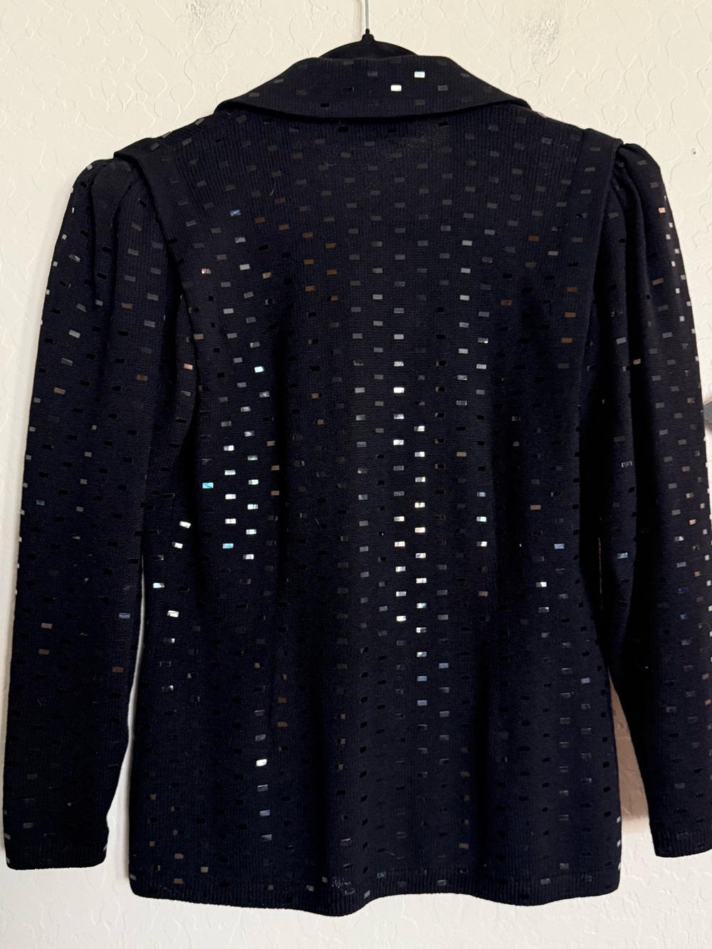 ST JOHN Marie Gray VTG Santana Knit Sequin Evening Jacket Blazer Black 2 - Picture 3 of 9